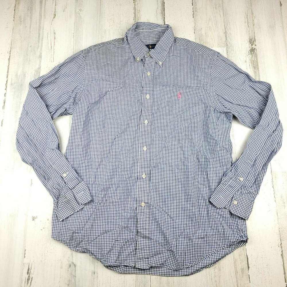 Very Cool And Super Comfortable Ralph Lauren Button Down Shirt Mens Blue Plaid L